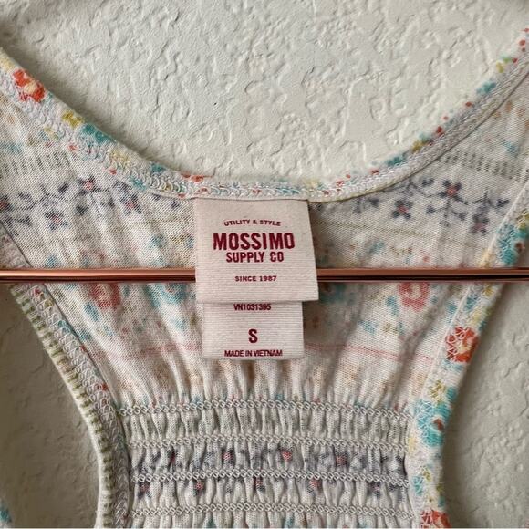 Mossimo Supply Co ivory cream ditsy floral stripe print racerback tank top - Picture 4 of 4